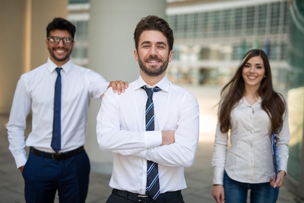 Group of smiling business people