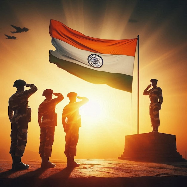 a group of soldiers are standing in front of a flag that says the national flag