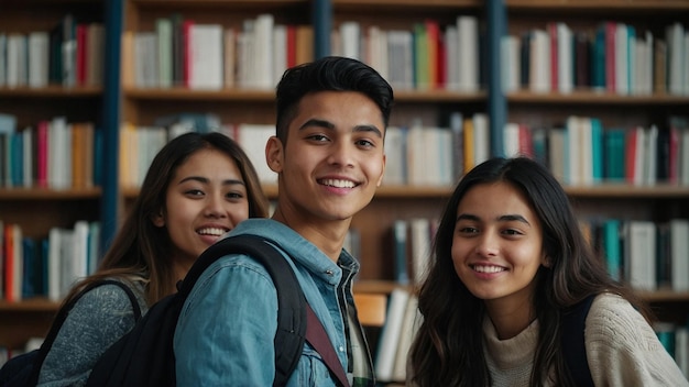 a group of students smiling and posing for a photo