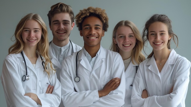 a group of students with their arms crossed and smiling