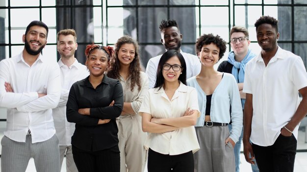 Group of successful people diversity team smiling concept