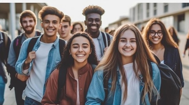 A group of teenage girls smiling and posing for a photo.