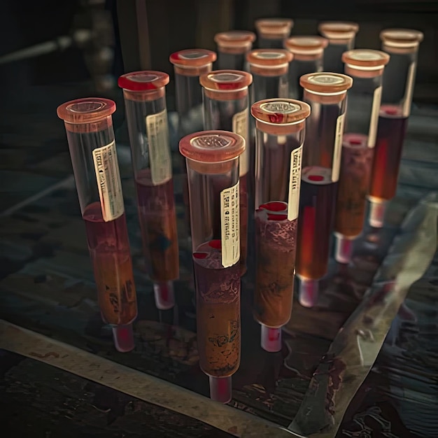 Photo a group of test tubes captured beautifully