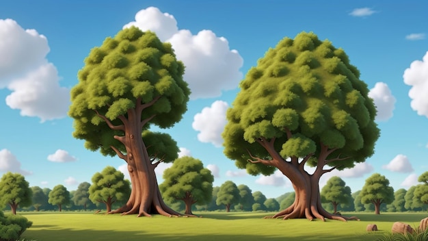 A group of trees in a field