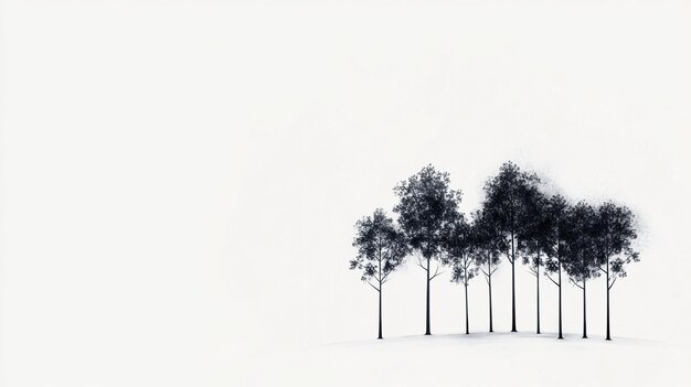 Photo a group of trees with a white background that says quot trees quot