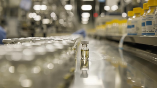 Group of Vaccine bottles Medicine in ampoules