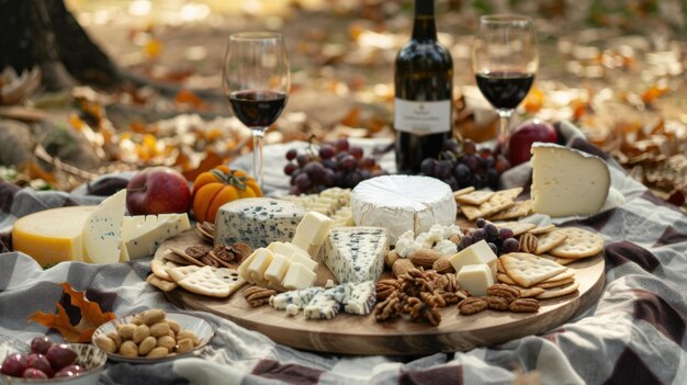 Group of various cheeses on the table