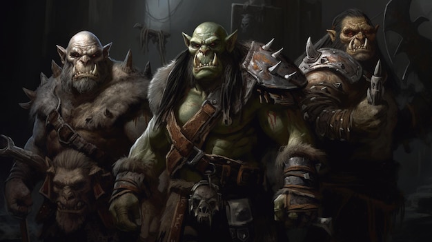 A group of warriors with the word orc on their backs