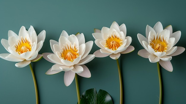 a group of water lilies with the number 3 on them