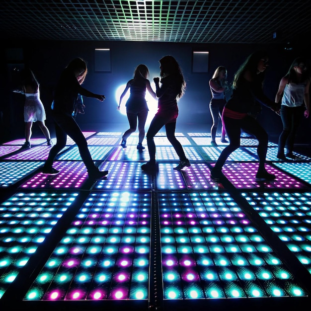 Photo a group of women are dancing on a dance floor