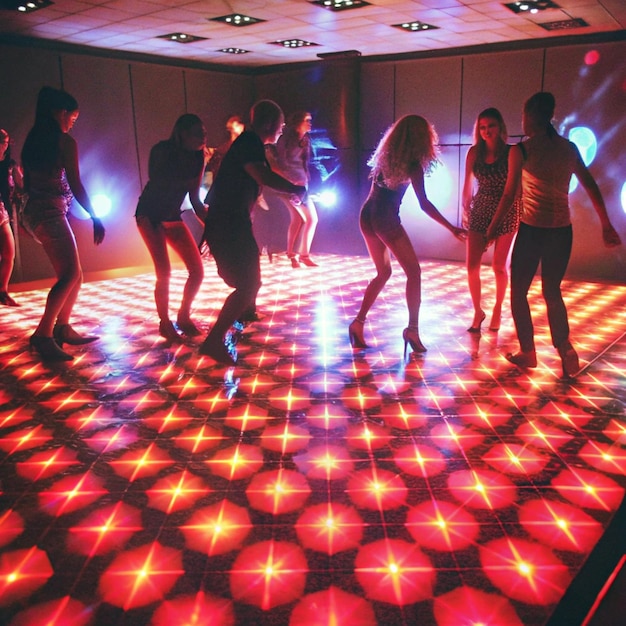 Photo a group of women are dancing on a dance floor