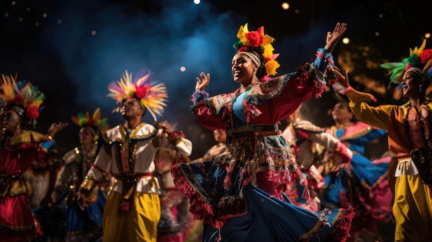 a group of women in colorful costumes perform a traditional dance.