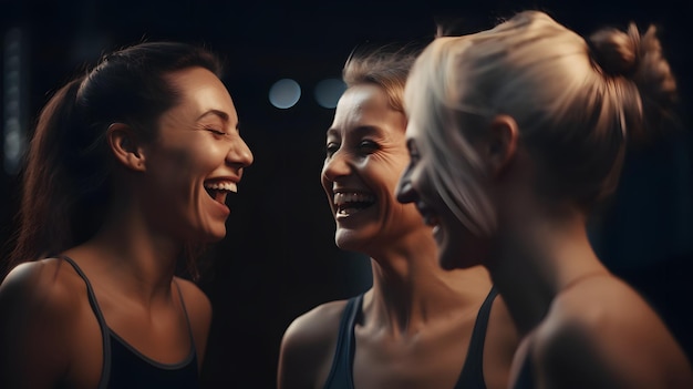 A group of women laughing and laughing together