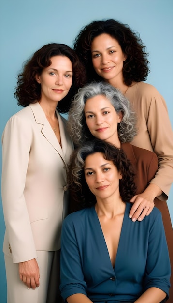 a group of women pose for a photo with the word the on it