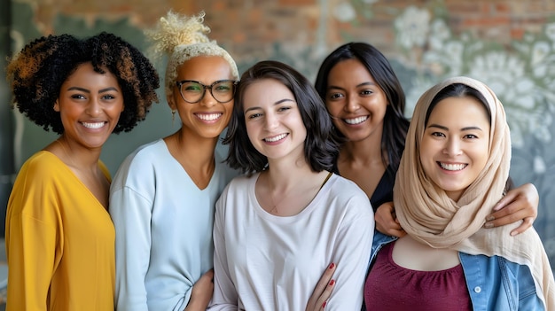 a group of women pose for a photo