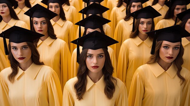 a group of women wearing graduation caps and gowns