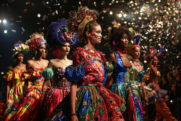 a group of women with colorful costumes and the words  the word  on the bottom