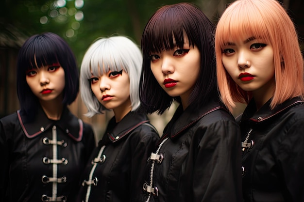 a group of women with different colored hair