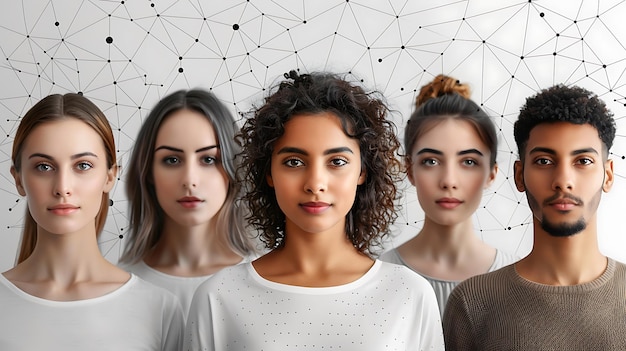 Photo a group of women with different designs on their faces