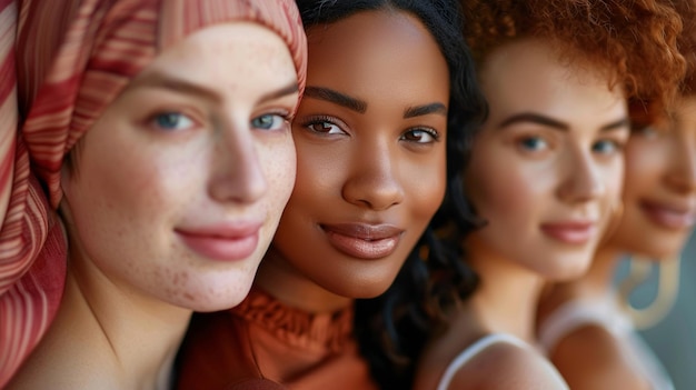 Photo a group of women with different facial expressions are shown