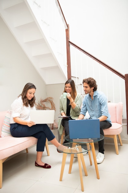 Group of workers in their office having a meeting