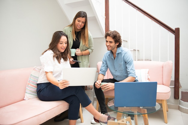 Group of workers in their office having a meeting