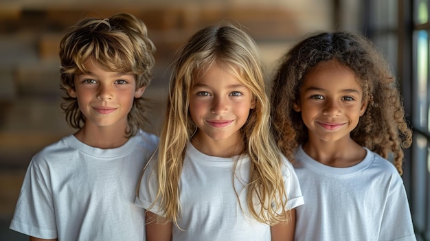 Group of Young Children Standing Together