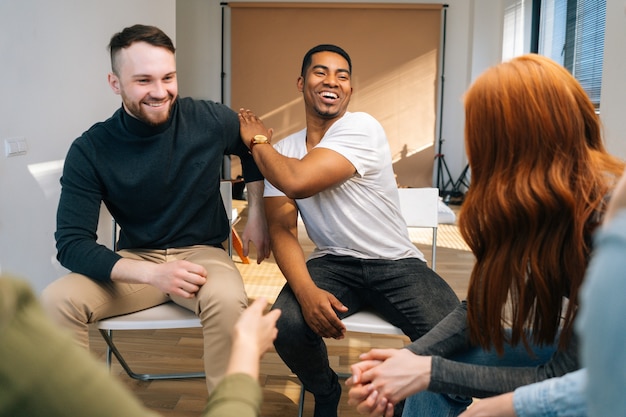 Group of young diverse multiethnic colleagues