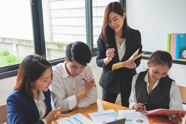 Group of young entrepreneurs having a meeting