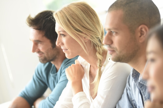 Group of young ethnic business people in meeting