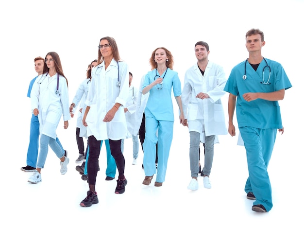 Group of young medical professionals standing together