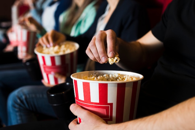 Group of young people in cinema