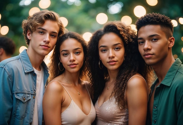 a group of young people from multiracial posing for a photo