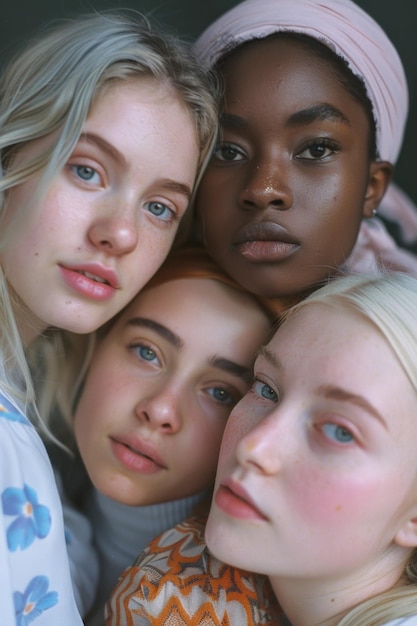 Group of young women posing