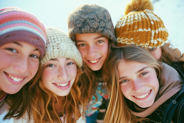 Group of Young Women Standing Together