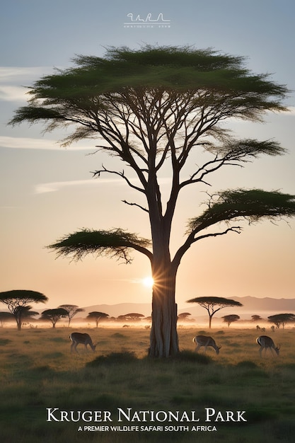 a group of zebras are standing under a tree with the sun setting behind them