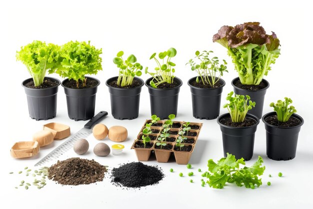 Photo grow your garden kit isolated on white background