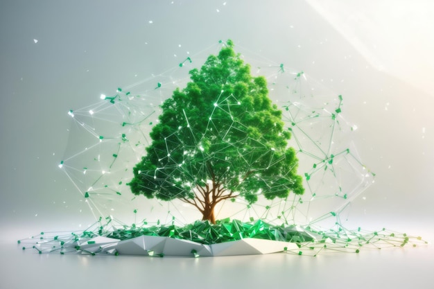 growing internet startup with green tree ai generative