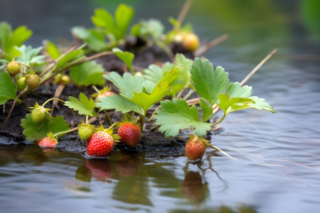 Growing strawberries on water generative ai