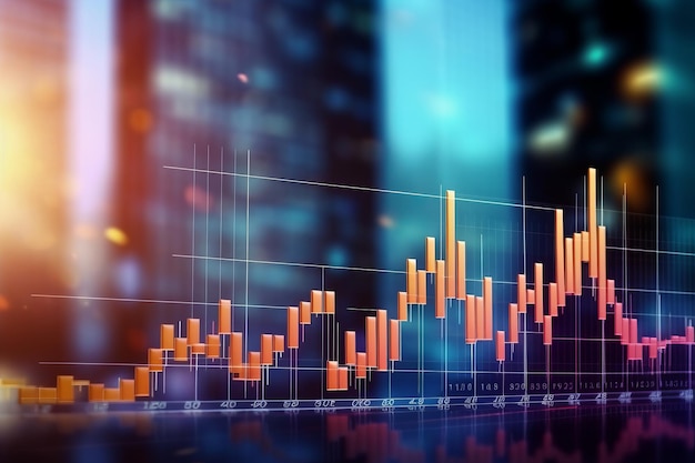 Growth business graph of finance data diagram Beautiful illustration picture Generative AI