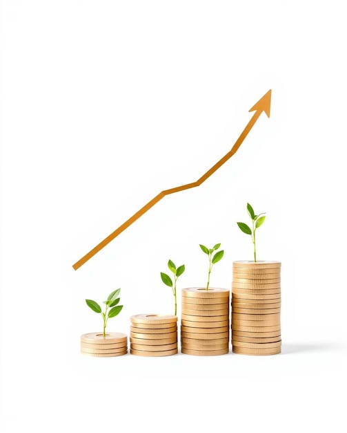 growth investment illustration isolated in white background