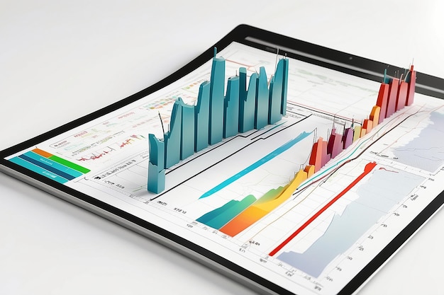 Growth stock diagram financial graph or business investment market trade