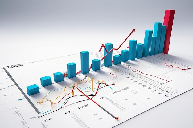 Growth stock diagram financial graph or business investment market trade