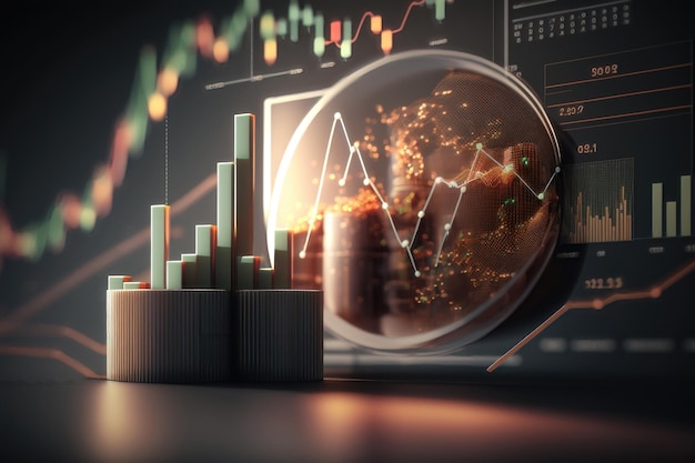 Growth strategy business graph analysis concept AI Generation