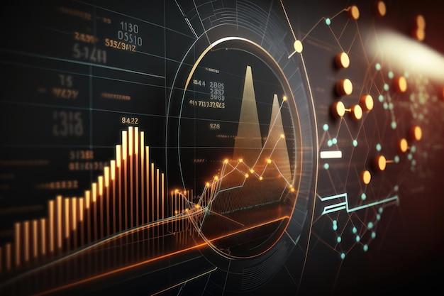 Growth strategy business graph analysis concept AI Generation