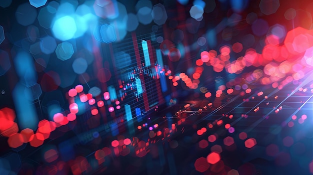 Growth strategy business graph analysis concept on finance chart data diagram 3d background