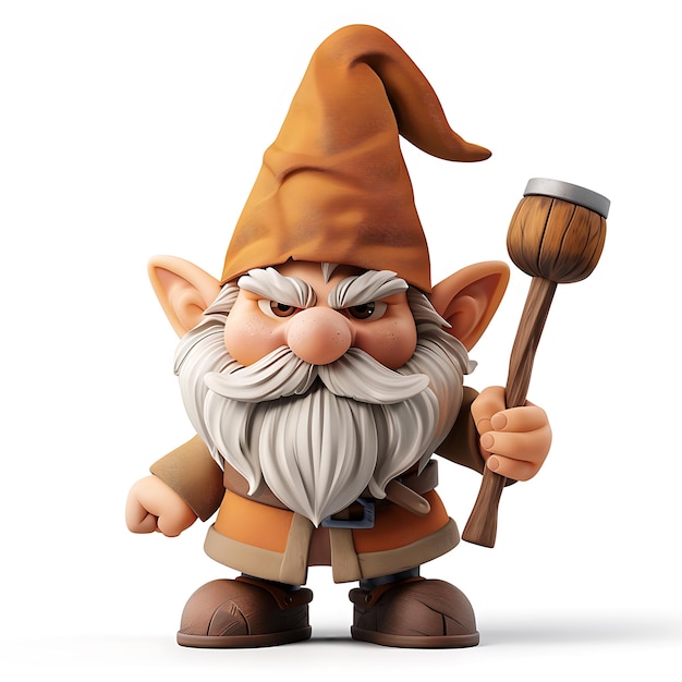 Photo grumpy cartoon garden gnome