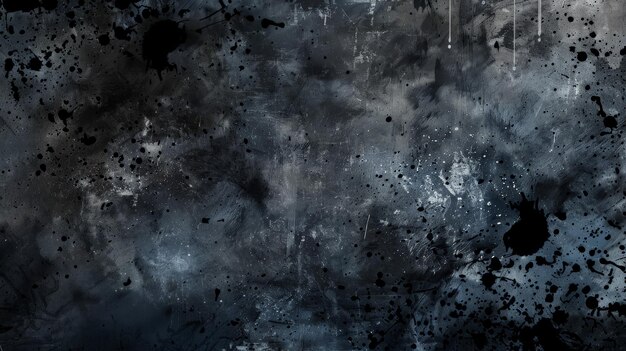 Grunge background featuring a dark moody texture with splatters of black ink smudges and