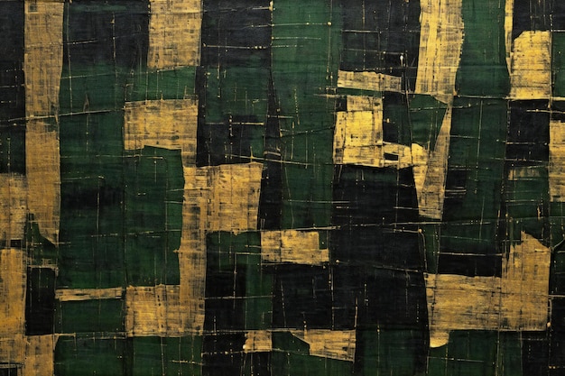 Grunge background of green and black wall with some damage on it