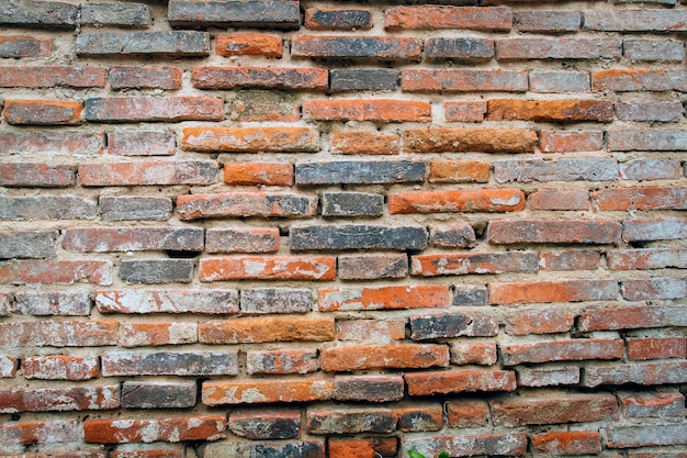 grunge background, red brick wall texture bright plaster wall and blocks road sidewalk abandoned ext